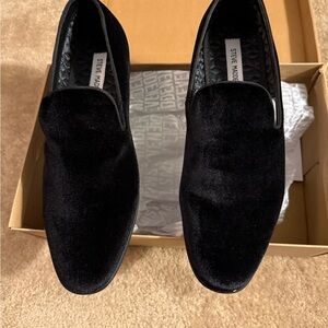 Steve Madden Men's Velvet Black Slip-Ons